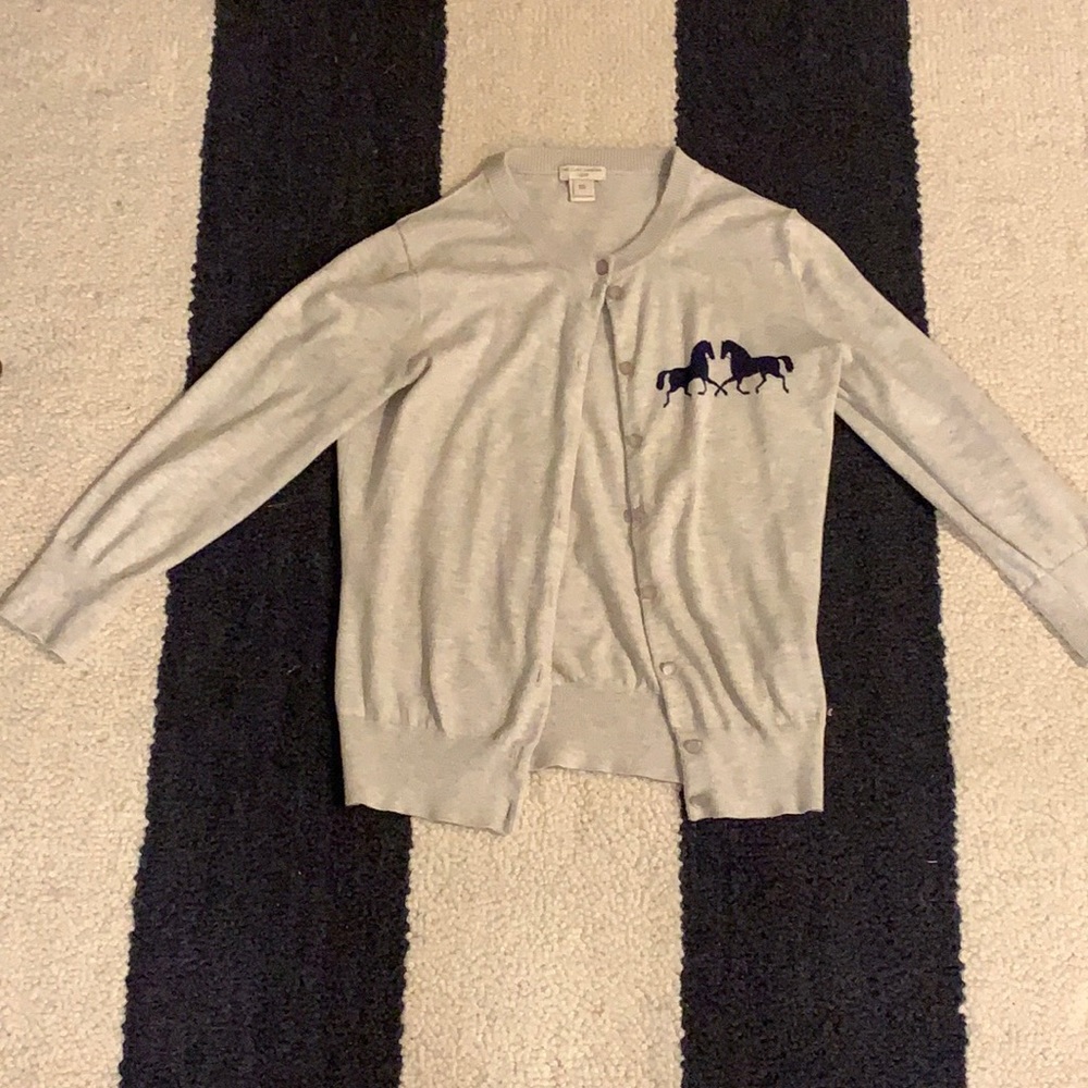 J. Crew cardigan with horses
